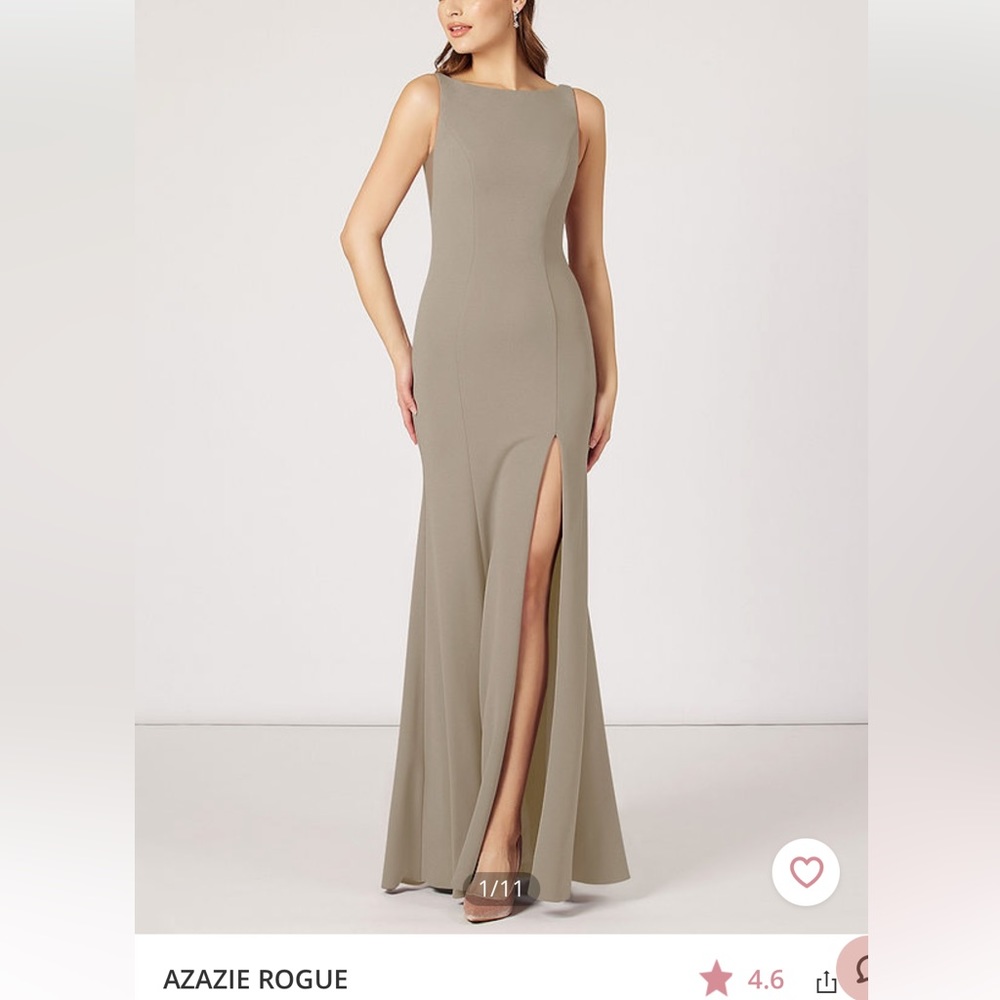Azazie Bridesmaid Dress ‘Rogue’ (Taupe Color)